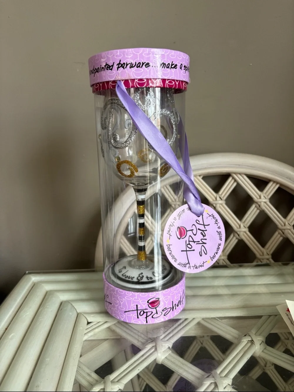 Top Shelf “I Do” Hand-Painted Wine Glass NIP - Picture 1 of 15